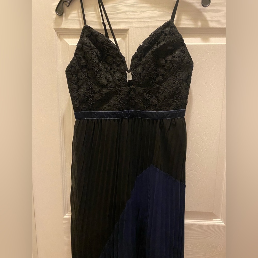 Black and blue gala dress